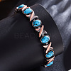 Zinc Alloy & Synthetic Turquoise  Link Chain Bracelets FS-WGDAAA9-03-1