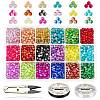 DIY Baking Paint Crackle Glass Beads Stretch Bracelet Making Kits DIY-PH0004-54C-1