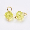 Electroplated Glass Charms X-GLAA-P038-05G-3