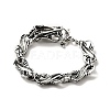 Men's Alloy Infinity Link Chain Bracelet with Dragon Head Clasp BJEW-A129-06AS-4