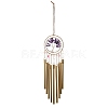 Wire Wrapped Natural Amethyst Chips Tree of Life Wind Chime HJEW-G028-04B-1