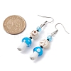 4 Pairs Dyed Synthetic Turquoise and Handmade Lampwork Beads Earrings EJEW-TA00417-3