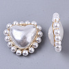 ABS Plastic Imitation Pearl Beads Woven Pendants X-FIND-N050-06-3
