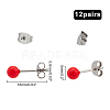 Unicraftale 304 Stainless Steel Spray Painted Stud Earrings EJEW-UN0001-42P-4