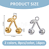 16Pcs 2 Colors 304 Stainless Steel Charms STAS-FH0002-48-2