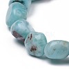 Natural Larimar Stretch Beaded Bracelets X-BJEW-K213-C21-3