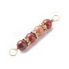 Natural Mixed Gemstone Connector Charms PALLOY-JF01891-4