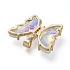 Brass Micro Pave Clear Cubic Zirconia Pendants ZIRC-P079-A01-02-2