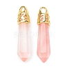 Bullet Cherry Quartz Glass Pointed Pendants G-E332-C30-G-1