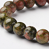 Natural Unakite Round Bead Stretch Bracelets BJEW-L593-A02-2