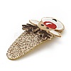 Christmas Deer Glitter Gretel Fabric with PU leather Snap Hair Clips LS-PHAR-G006-05P-4