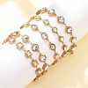 304 Stainless Steel Pave Glass Link Chains Bracelets for Women BJEW-G780-04G-1
