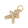Brass Micro Pave Cubic Zirconia Charms KK-I383-05G-03-2