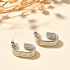 304 Stainless Steel Two Tone Stud Earrings EJEW-F355-05GP-04-4