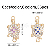 CHGCRAFT 36Pcs 6 Colors Alloy Enamel Connector Charms FIND-CA0007-18-2