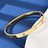 201 Stainless Steel with Rhinestone Bangles for Women X-BJEW-B138-04G-2