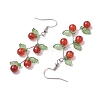 3 Pairs Fruit Gemstone & Acrylic Dangle Earrings EJEW-TA00472-5
