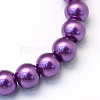 Baking Paint Pearlized Glass Pearl Round Bead Strands HY-Q003-4mm-37-2