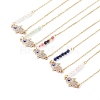 Alloy Rhinestone Hamsa Hand Pendant Necklaces NJEW-JN03406-1