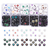 180Pcs 10 Style Opaque Black Acrylic Beads MACR-YW0001-53-1