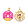 Brass Enamel Pendants KK-O140-06C-G-2