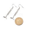 Curb Chains with Charm Long Dangle Earrings EJEW-JE04963-6