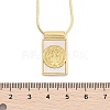 Brass Pave Shell Rectangle Saint Benedict Medal Pendants Necklaces for Women NJEW-Z053-01G-01-5