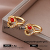 304 Stainless Steel Rhinestone Hoop Earrings for Women KH4016-2-1