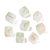 Frosted Glass Beads with Golden Glitter Powder DGLA-NH001-8mm-01E-1