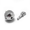 Anti-Tarnish Rhodium Plated 925 Sterling Silver Box Clasps STER-L057-008A-3