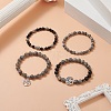 Gemstone Stretch Bracelets Sets BJEW-JB09282-2