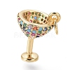 Brass Micro Pave Cubic Zirconia Charms ZIRC-I032-31G-1