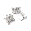 Rack Plating Brass Micro Pave Clear Cubic Zirconia Box Clasps KK-E073-03P-3