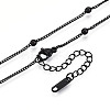 Ion Plating(IP) 304 Stainless Steel Satellite Chain Necklace for Men Women NJEW-E076-01EB-2