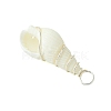 Natural Trumpet Shell Pendants PALLOY-JF02794-02-5