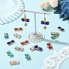 48Pcs 8 Colors Alloy Rhinestone Connector Charms FIND-SC0017-17-5