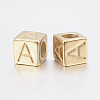 304 Stainless Steel Large Hole Letter European Beads LS-STAS-H428-01G-A-2