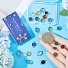 SUNNYCLUE 24Pcs 12 Colors Faceted Glass Connector Charms GLAA-SC0001-90-3