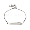 304 Stainless Steel Rectangle Link Slider Bracelet with Box Chains for Women BJEW-G645-01C-P-2
