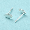 Oval 925 Sterling Silver Stud Earring Finddings STER-K174-13S-3