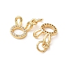 Brass Micro Pave Clear Cubic Zirconia Pendants CU-E003-18G-15-2