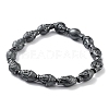 Non-Magnetic Synthetic Hematite Beaded Stretch Bracelets BJEW-H589-01D-1