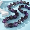 Natural Amethyst Nuggets Beaded Necklaces for Women Men NJEW-K388-01E-3