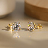 925 Sterling Silver Micro Pave Clear Cubic Zirconia Stud Earrings EJEW-G443-05G-1