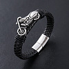 Punk Braided PU Leather Cord Bracelets LT2133-1-1