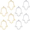 8Pcs 2 Colors 304 Stainless Steel Open Back Bezel Pendants STAS-UN0031-92-1