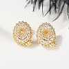 Brass Micro Pave Cubic Zirconia Stud Earrings EJEW-Z091-04G-Q-5