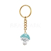 Glass Seed Beads Mushroom Keychain KEYC-MZ00021-3