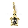 Rack Plating Brass Micro Pave Cubic Zirconia Pendant KK-H456-09G-1