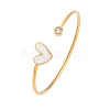 201 Stainless Steel Enamel Cuff Bangles for Women BJEW-F492-01G-01-1